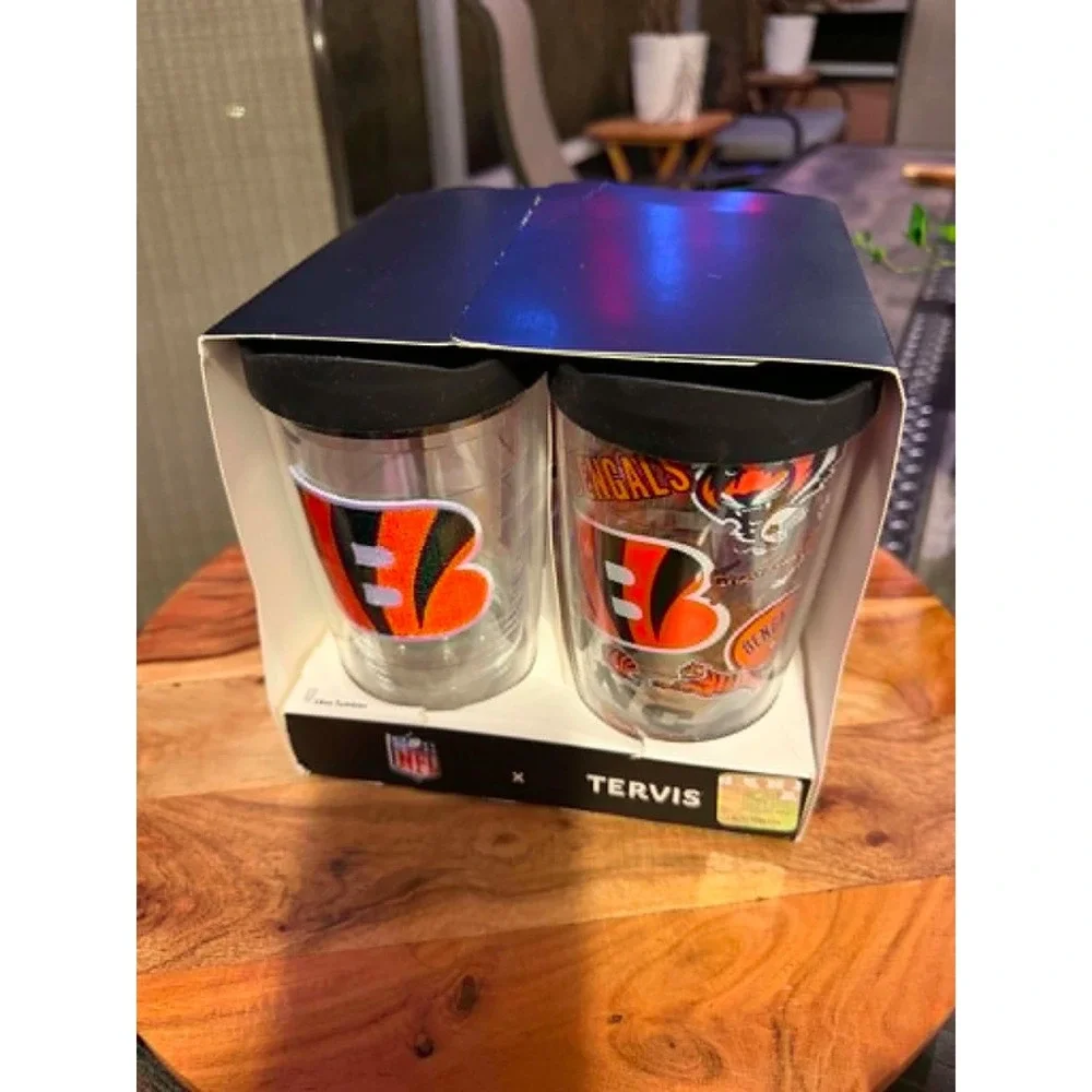 Tervis Tumbler set (4) 16oz Cincinnati Bengals NFL New with lids Who Dey!